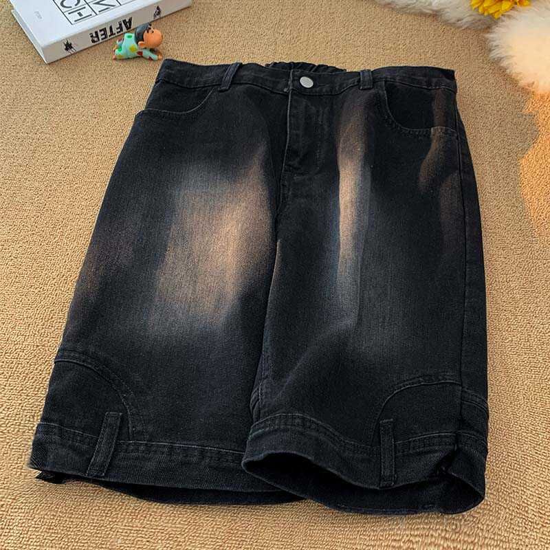 Fushet - Gewassen denim shorts met elastische taille