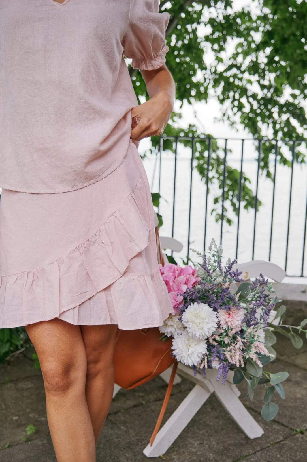 Neo Noir Bekka Linen Skirt rose smoke