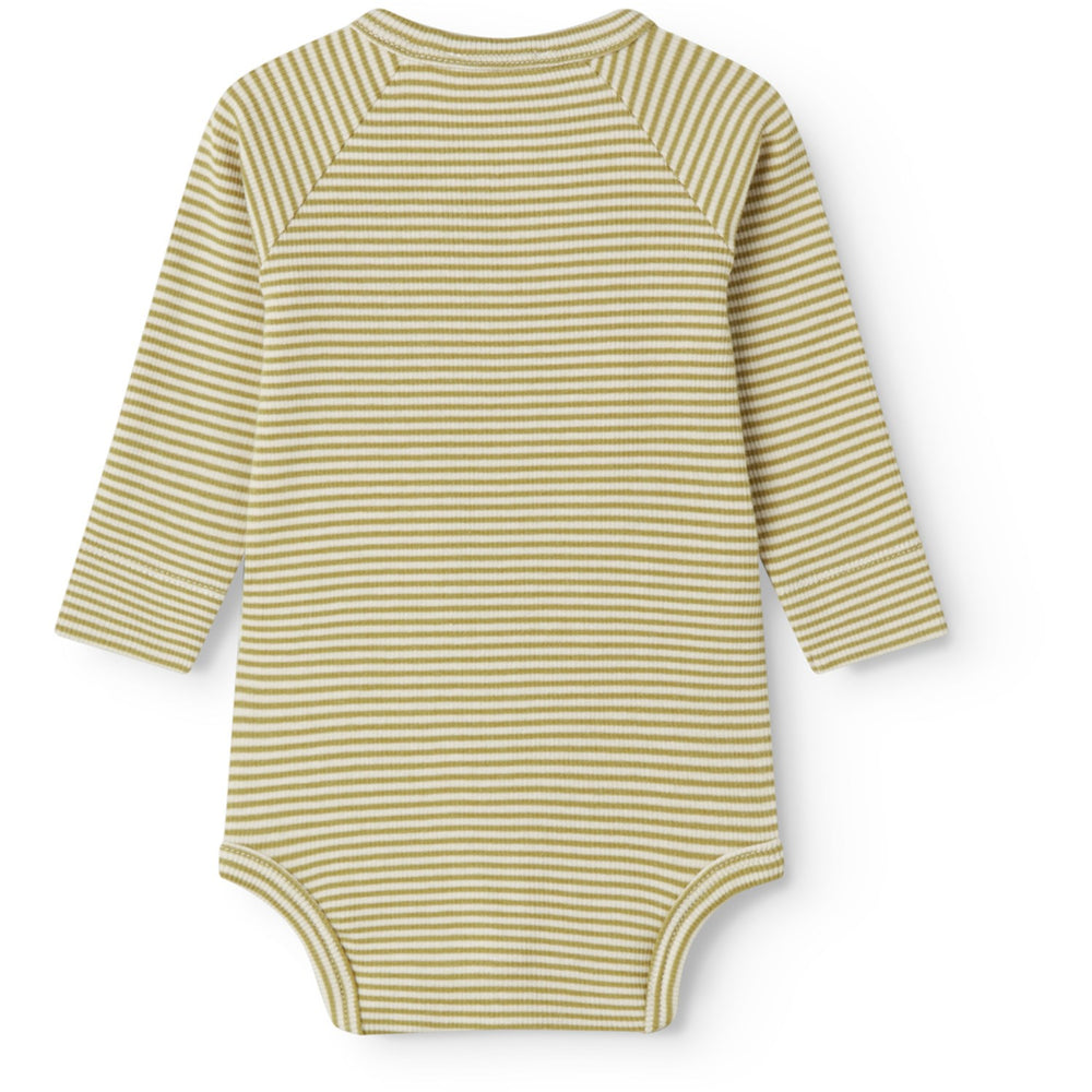 Køb MarMar Newborn Modal Fine Rib Olive Stripe Bellis Body