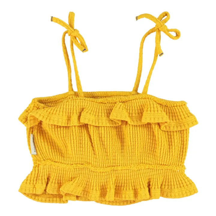 Piupiuchick Top Gaufré By The Sun Coton Bio | Jaune