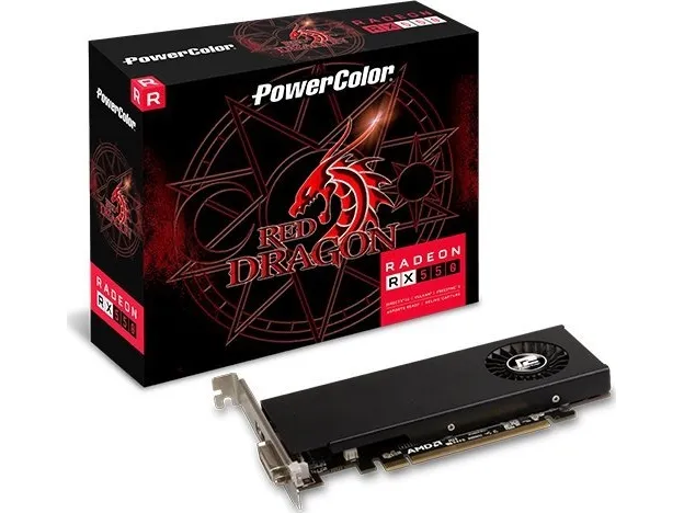 PowerColor Red Dragon Radeon RX 550 - Grafikkort - Radeon RX 550 - 4 GB GDDR5 - PCIe 3.0 lavprofil - DVI, HDMI