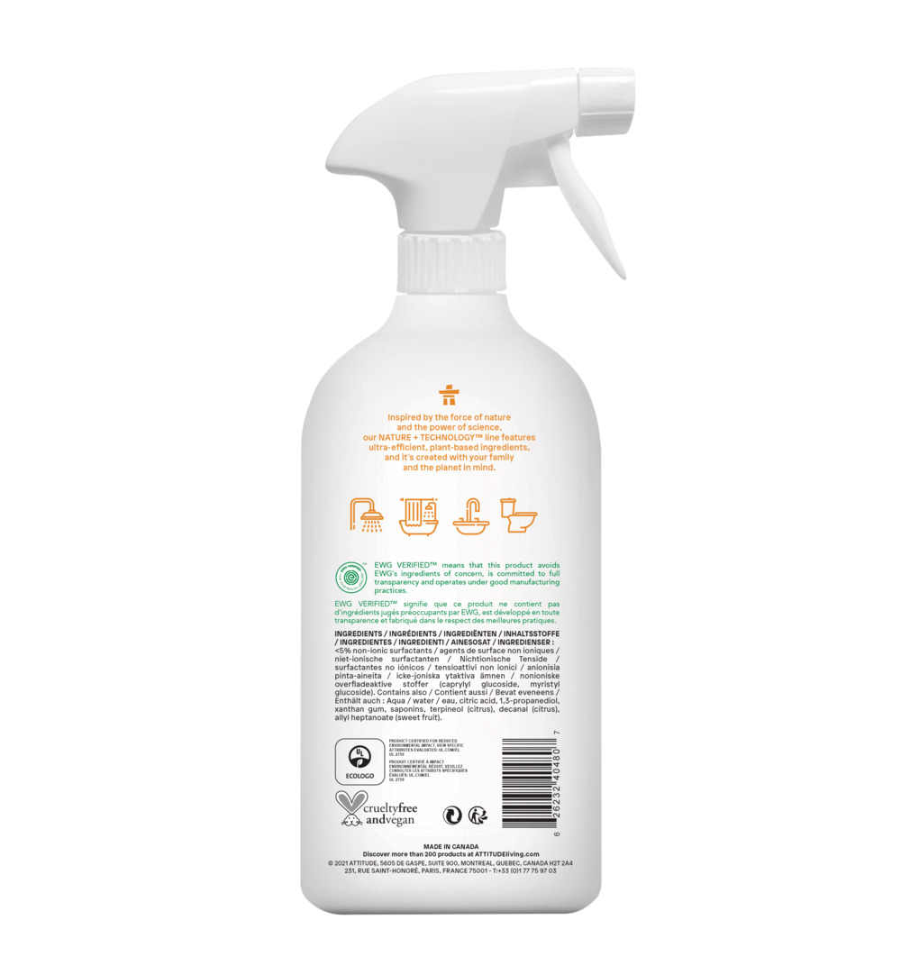 Attitude Nature+ Badkamerreiniger Spray Citrus Zest (800 ml)