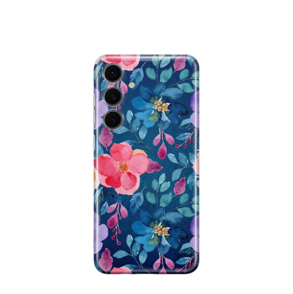 Samsung Galaxy S24 FE Gummi Hülle Aquarellblumen - Wunderland - Versch. Farben