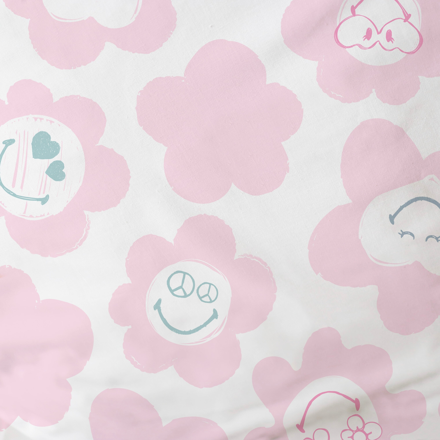MTOnlinehandel Bettwäsche Kinder-Bettwäsche Smiley, Renforce, 80x80 + 135x200 Smiley World