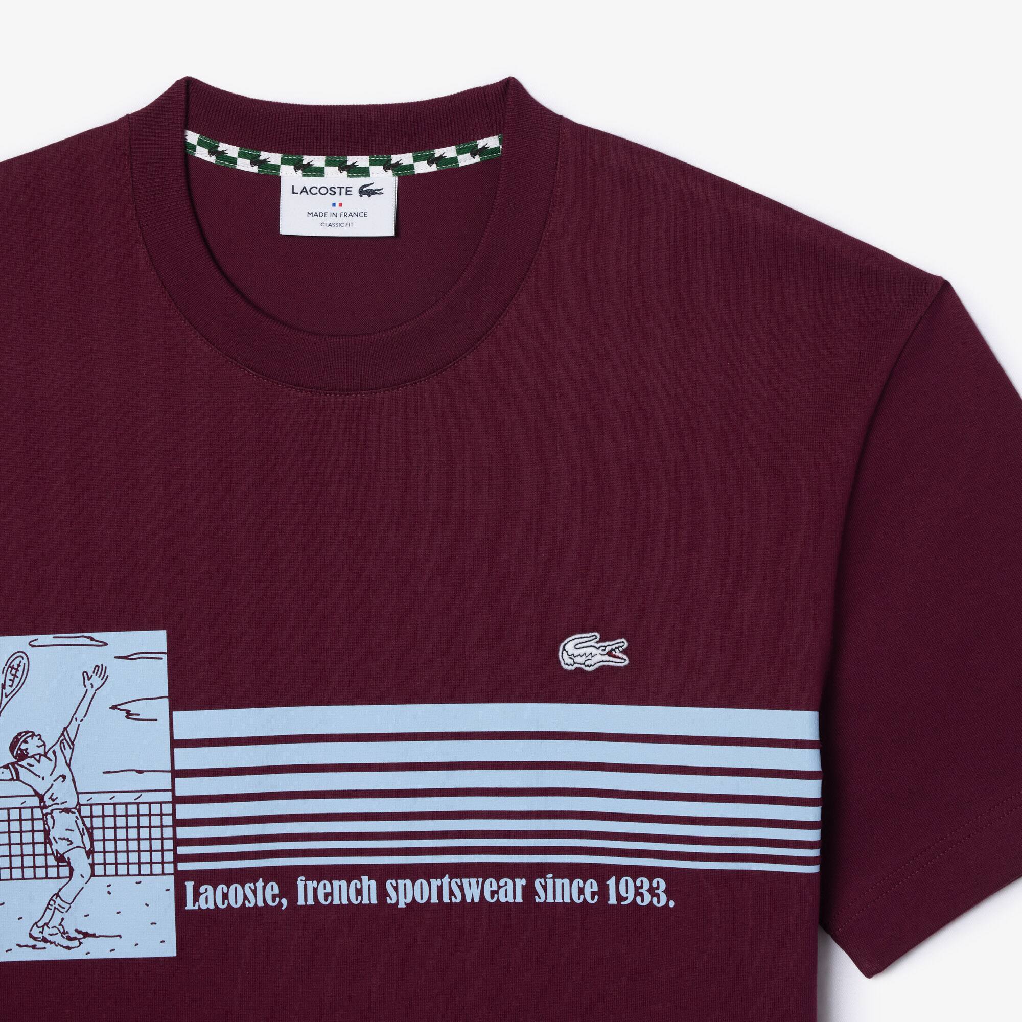 Robustes T-Shirt mit Tennis-Aufdruck, in Frankreich hergestellt T-Shirts - Rot - Lacoste - Herren