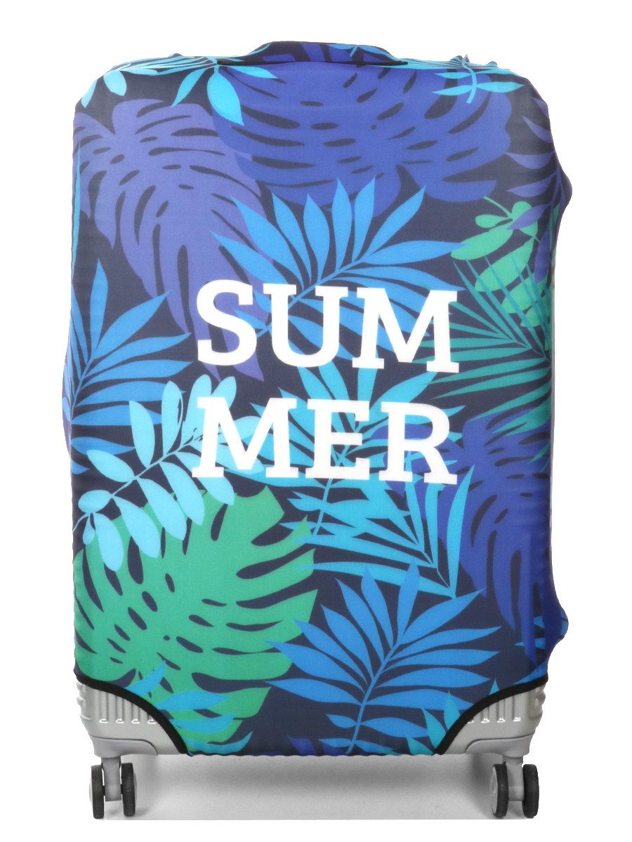 Housse de valise Periea Green and Blue Palm Leaves L