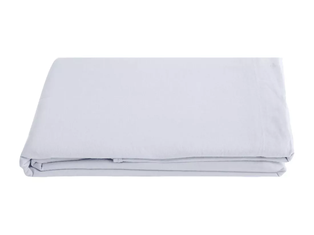 Drap plat uni 270x300 cm lin lavé froissé SONATE blanc Neige