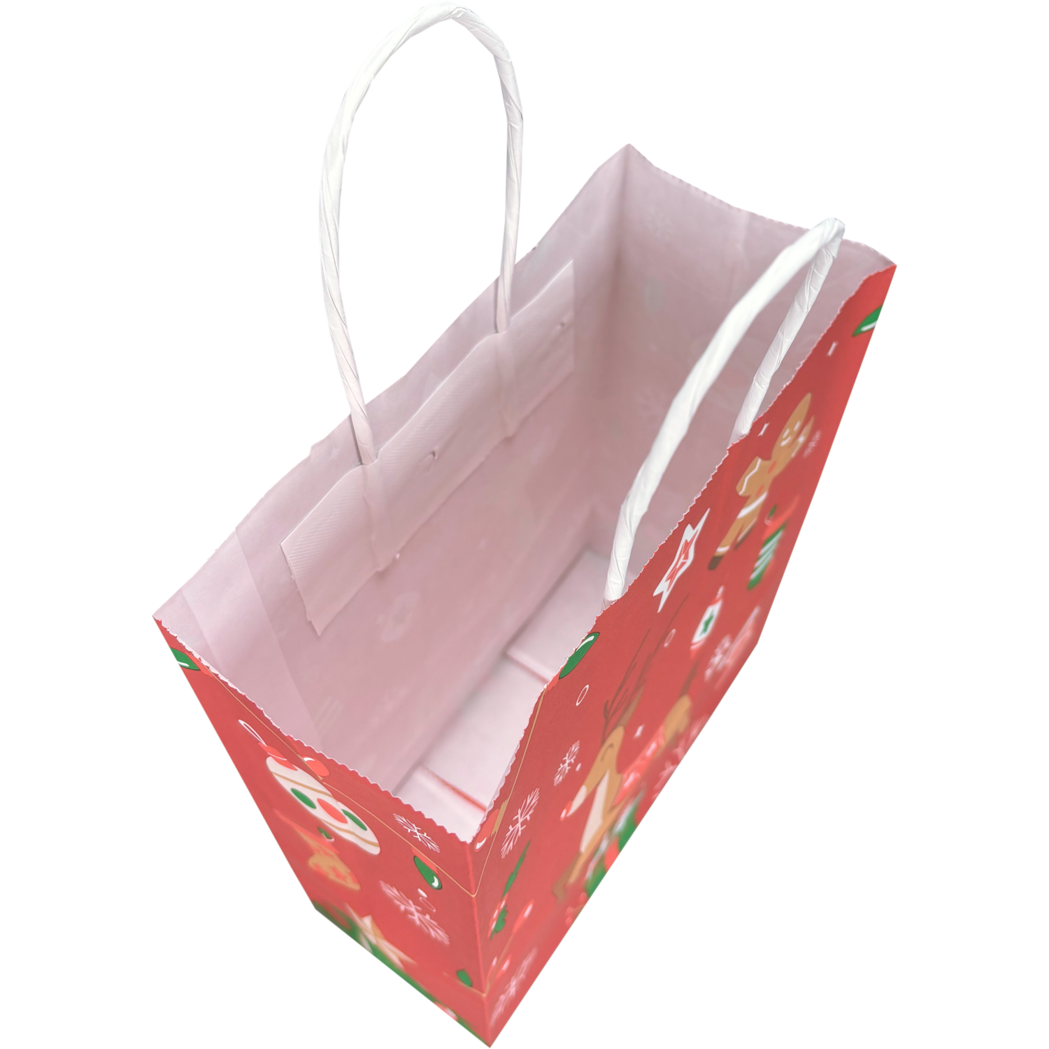 Tas, Hert, Papier, gedraaid papieren koord, 18x 8x22cm, draagtas, rood