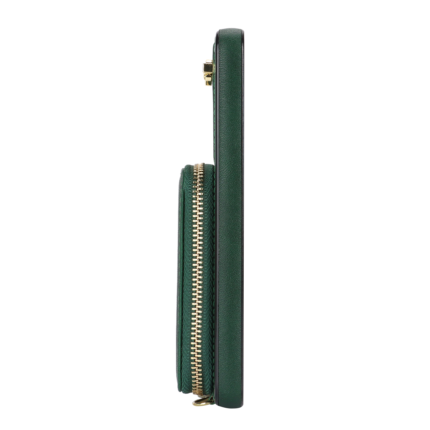 Samsung Galaxy S25 Necklace Leder Schutz Hülle mit Kartenfächer   Handykette (140cm) - Dunkelgrün