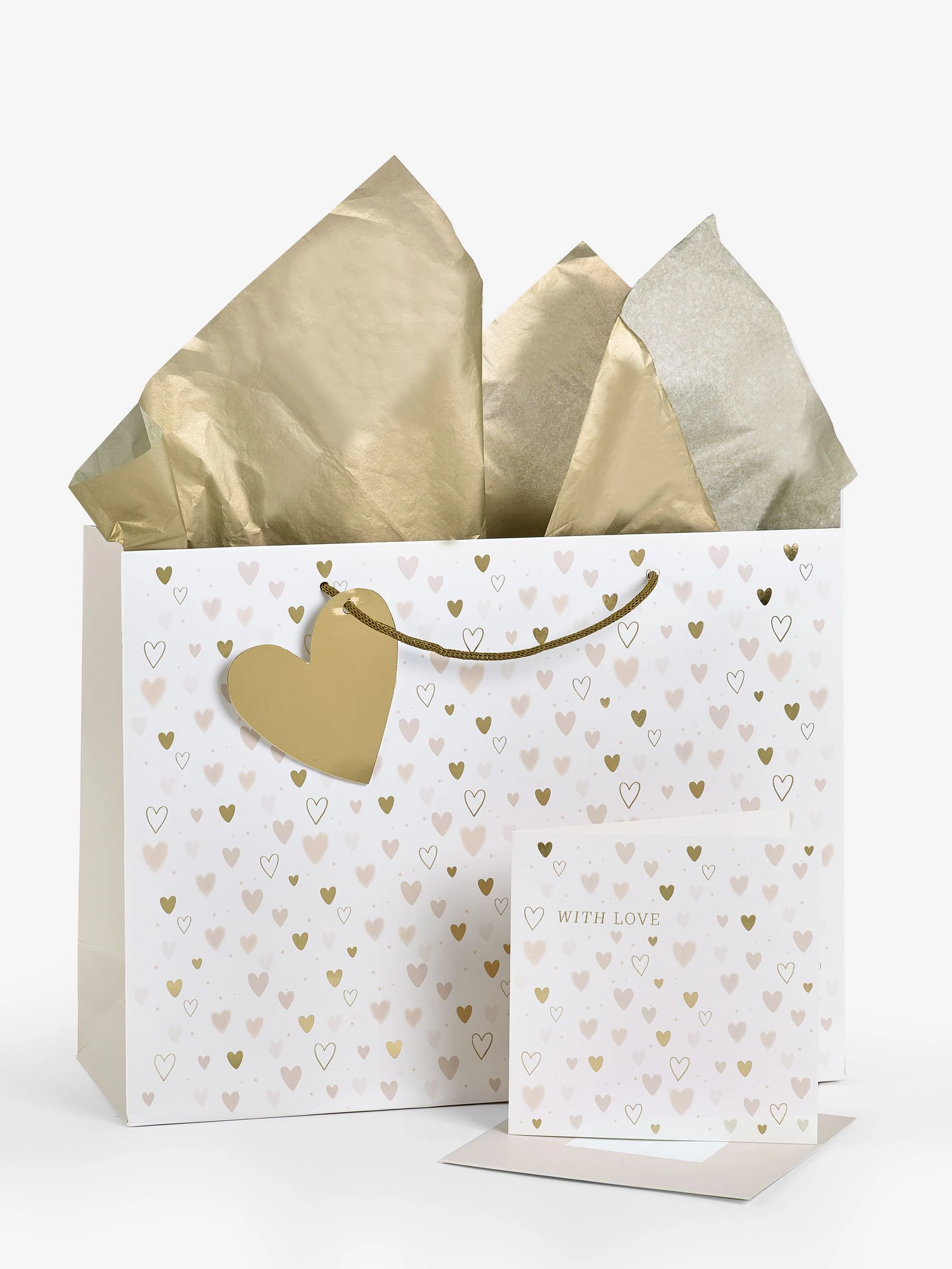 Geschenktasje en kaartset met hartjes