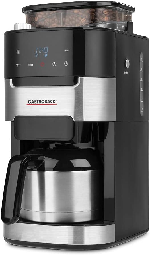 GASTROBACK Kaffeemaschine Grind & Brew Pro Thermo, Silber, Schwarz