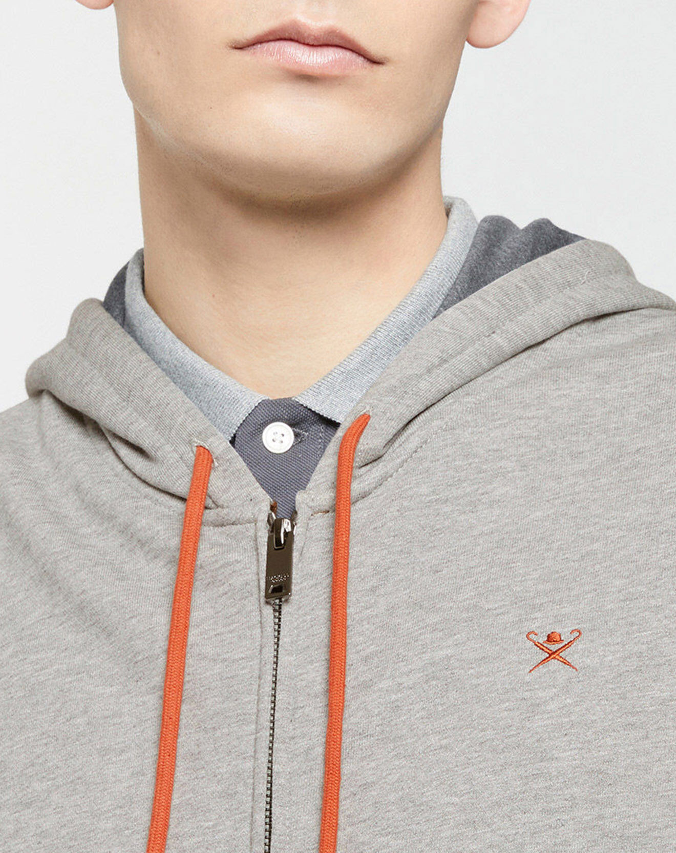 Hackett London Sweat zippé à capuche gris