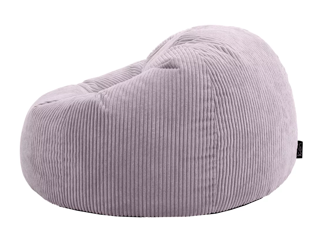 Pouf classique en velours côtelé, violet lavande - KINGSTON
