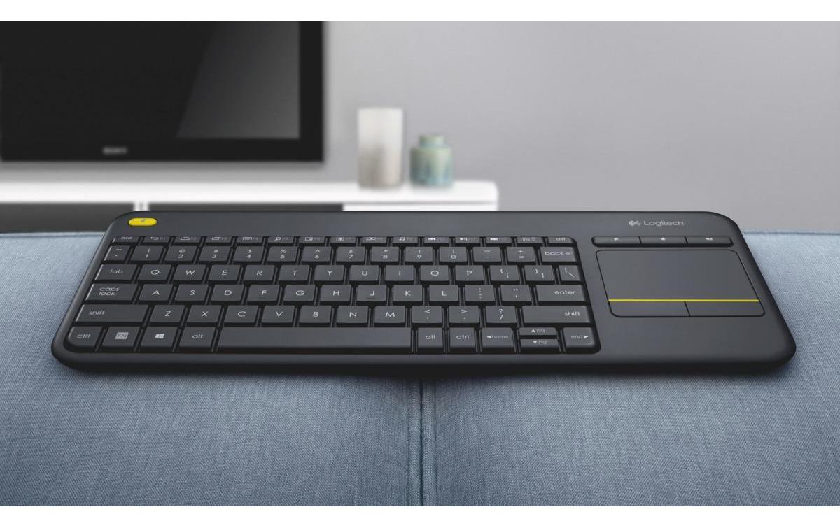 Tastatur K400 Plus US-LayoutKabellose Tastatur mit Touchpad, dunkelgrau