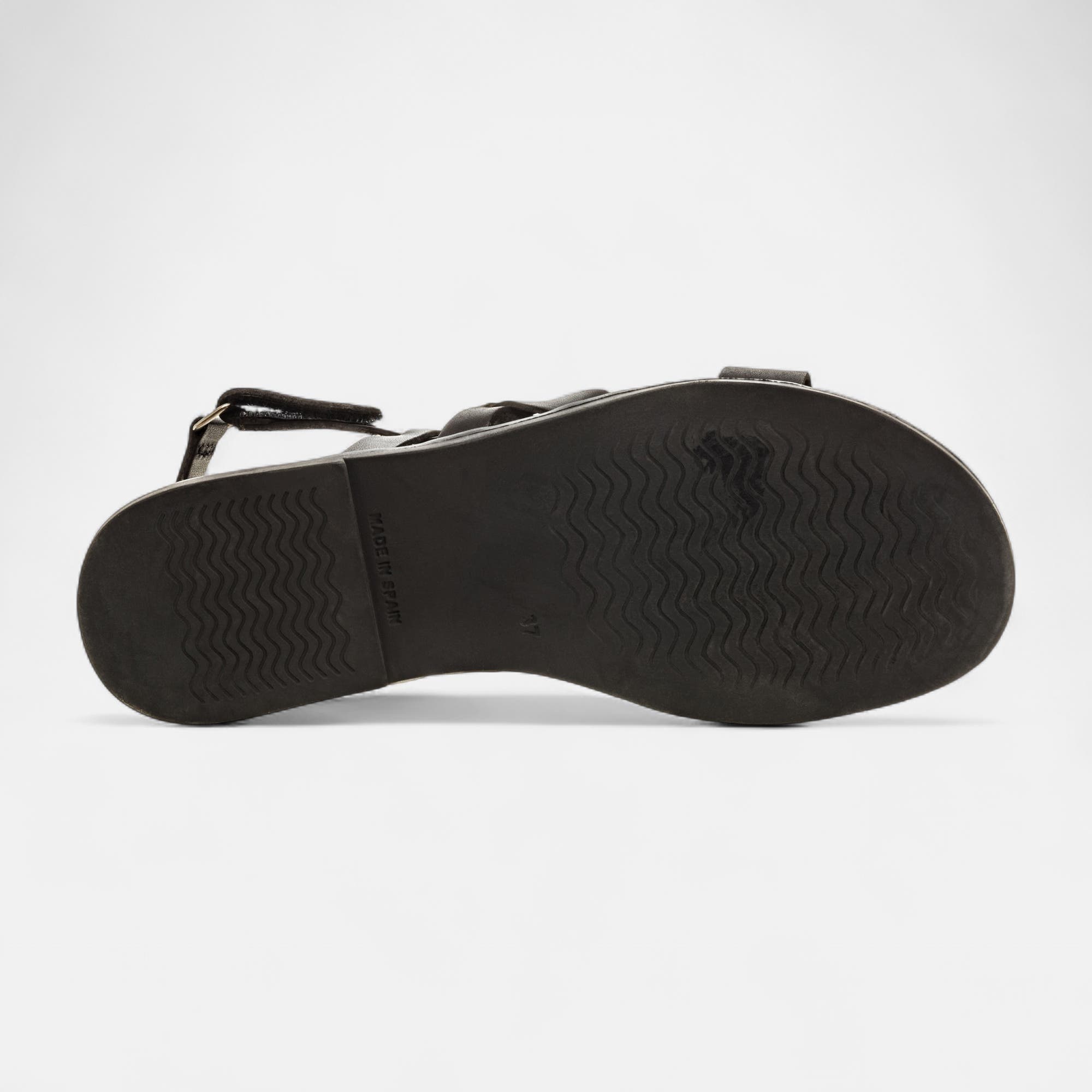 Nu-pieds Femme en cuir noir