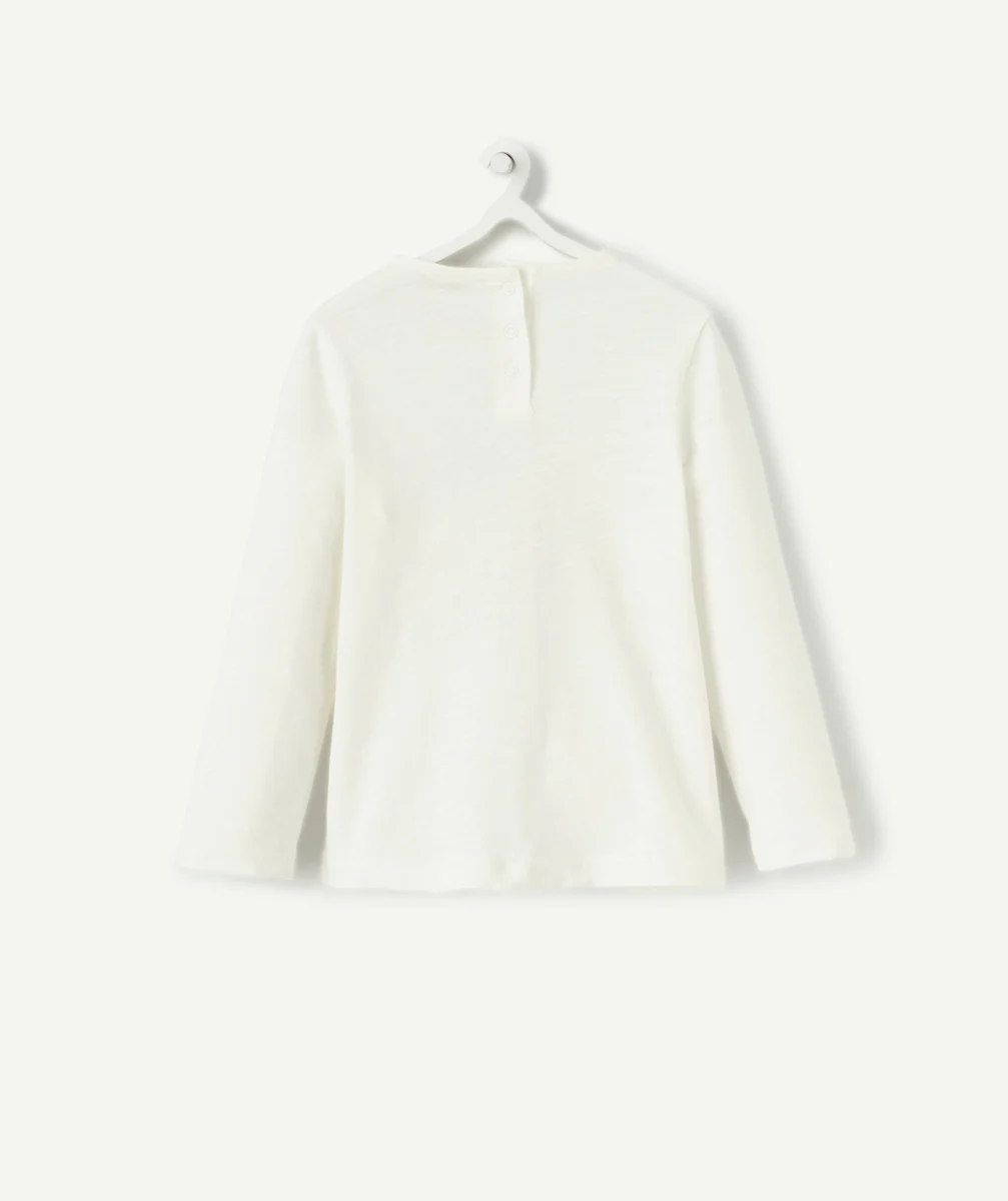 T-SHIRT BÉBÉ FILLE EN COTON BIOLOGIQUE BLANC AVEC MESSAGE