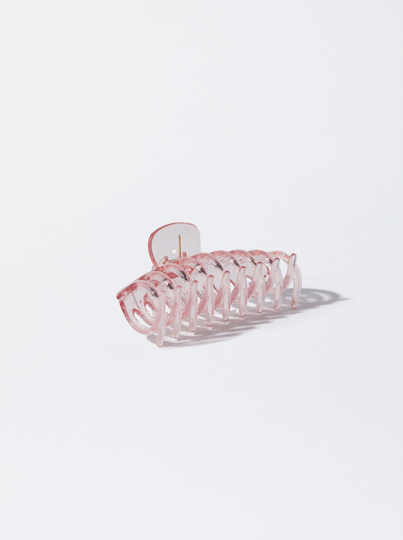 Pinça de cabelo de resina - Rosa