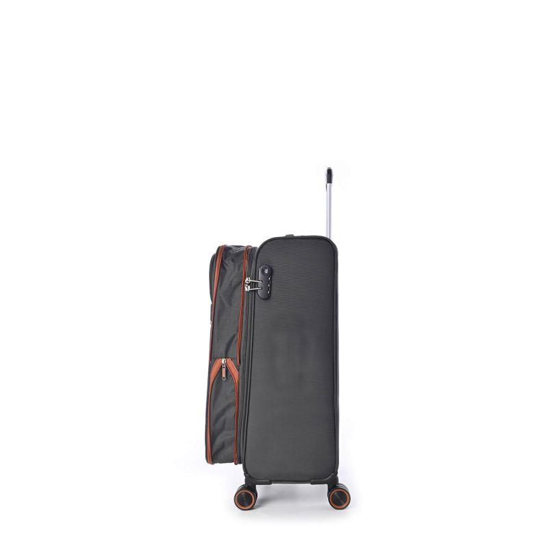 Lot de 3 valises souples 345 Extensibles 55, 67 et 79 cm Gris foncé