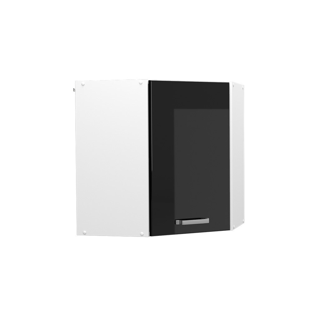 Vicco Eckhängeschrank Küchenschrank R-Line Solid Weiß Schwarz 57 cm modern