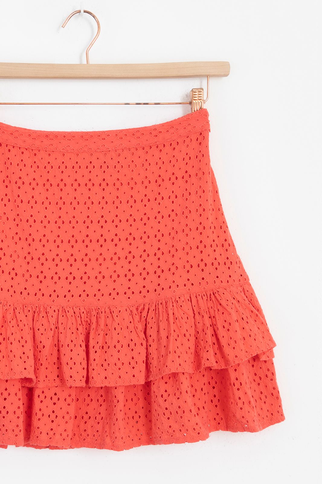 Oranje rok metbroderie Anglaise