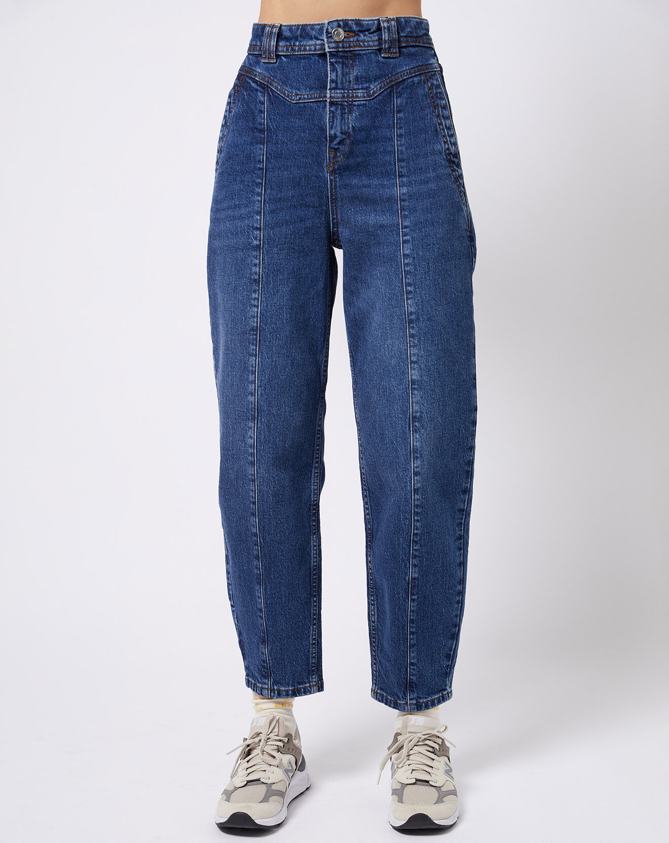 Esprit Jean mom en Coton épais bleu moyen