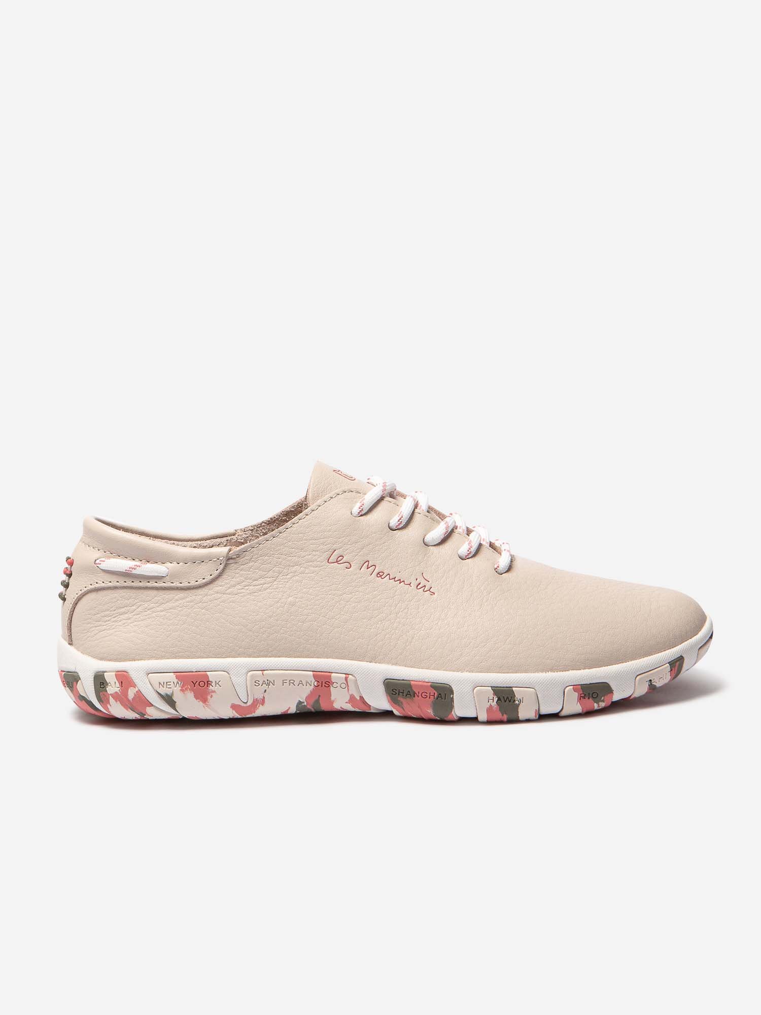 Tennis Femme Confort Cuir Rose Semelle Multico