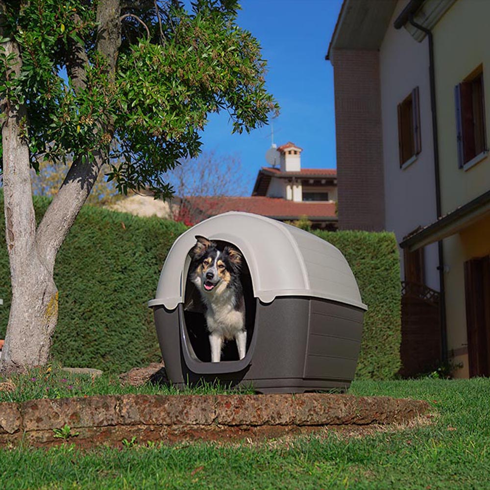 Ferplast niche d'extérieur pour chiens kenny 07, habitat pour chiens en résine thermo-plastique, résistant aux chocs et rayons uv,