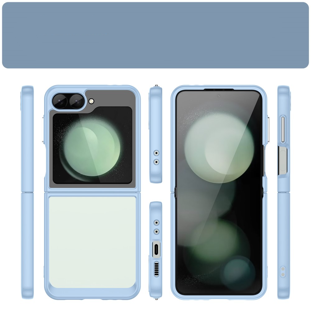 Samsung Galaxy Z Flip7 FE / Z Flip6 Hybrid Hülle TPU Bumper Acryl Rückseite - Blau / Transparent