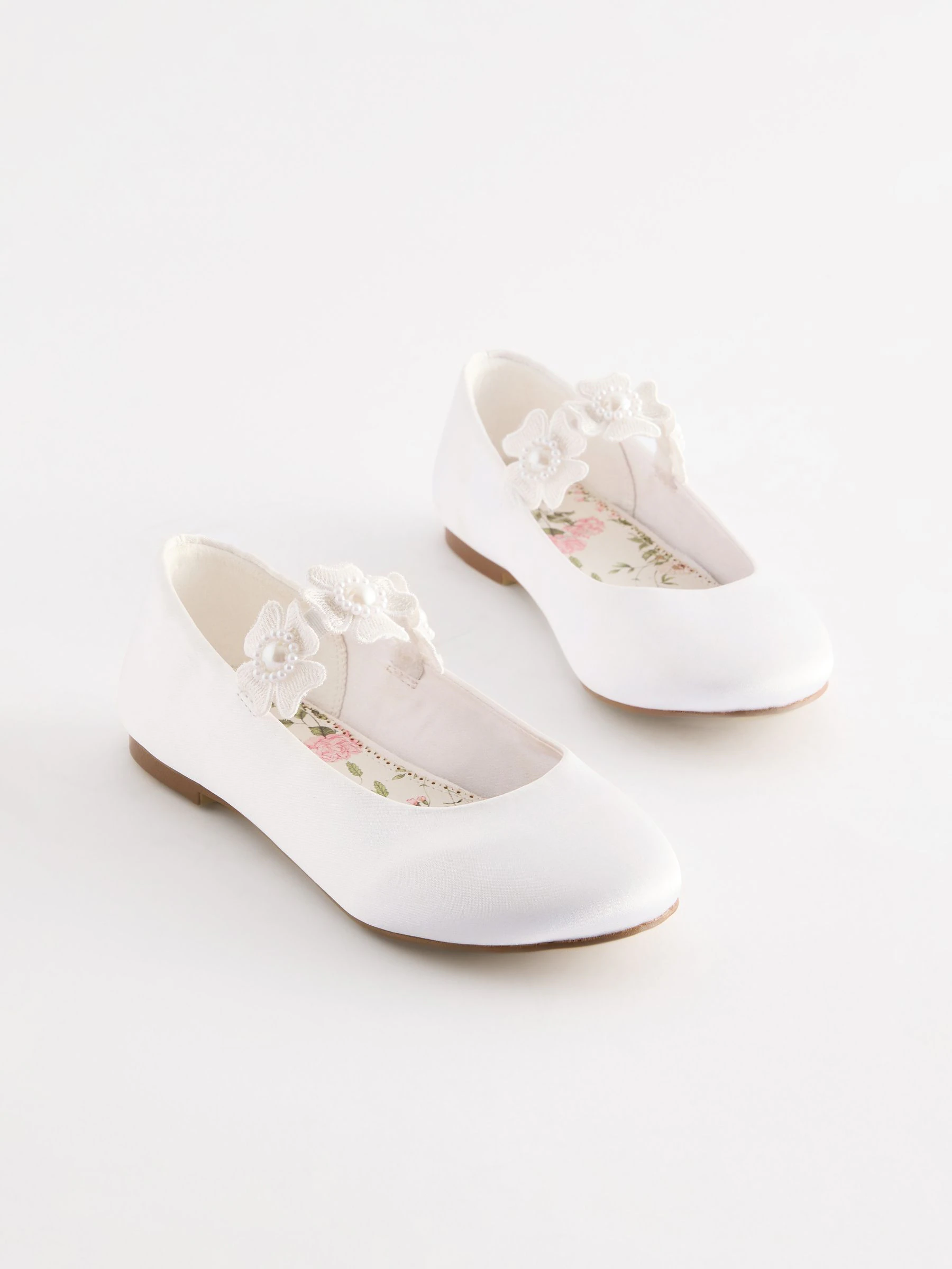 Wit - Gelegenheidsschoenen met corsage