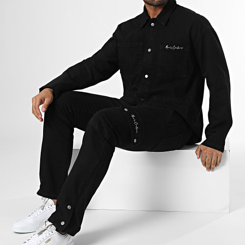 Ensemble Veste Jean Et Jean Cargo LL2000076 Noir