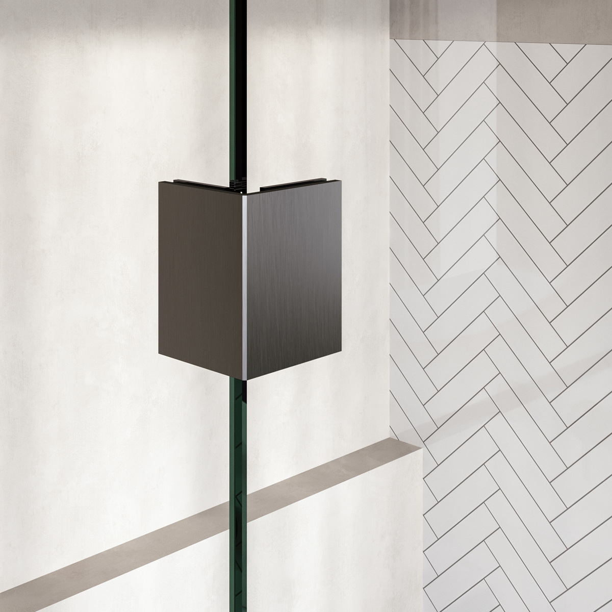 Brauer Void profielloze inloopdouche 130cm met 30cm zijwand gunmetal geborsteld PVD