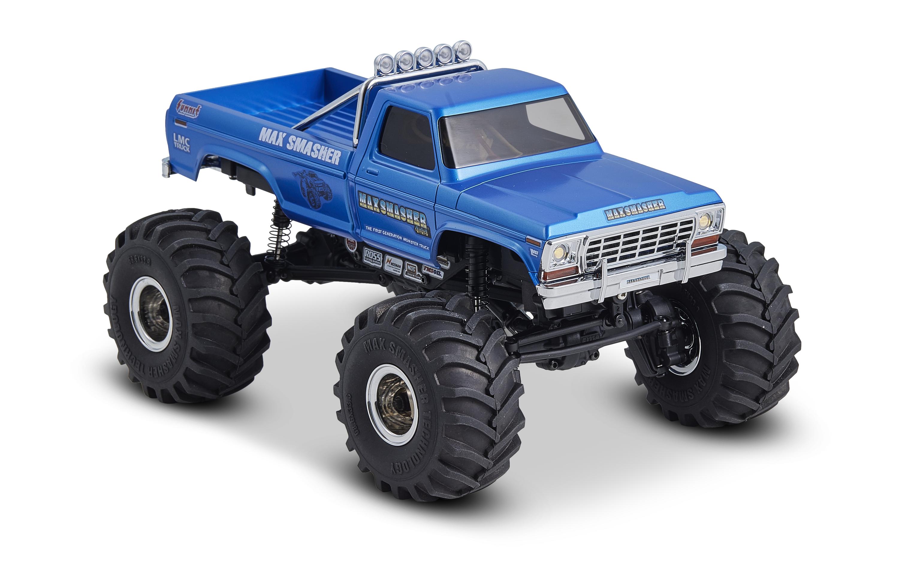 Monster Truck FCX24 Max Smasher 4x4, Blau RTR, 1:24<br>Micro Monstertruck mit 2-Gang Getriebe und Portalachsen