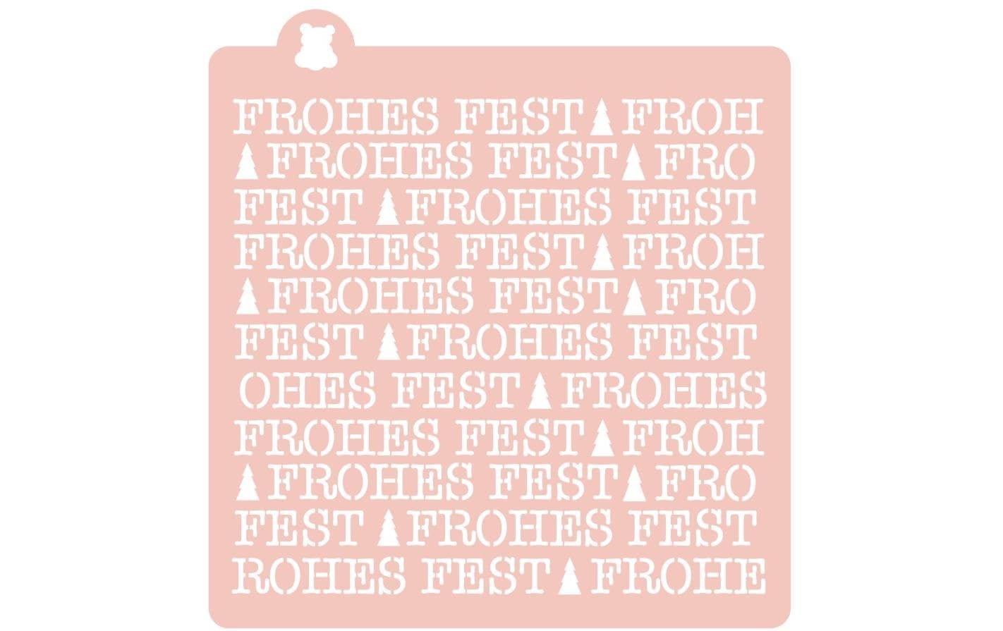 Schablone Frohes Fest WeissMotiv Vorlage zum Backen