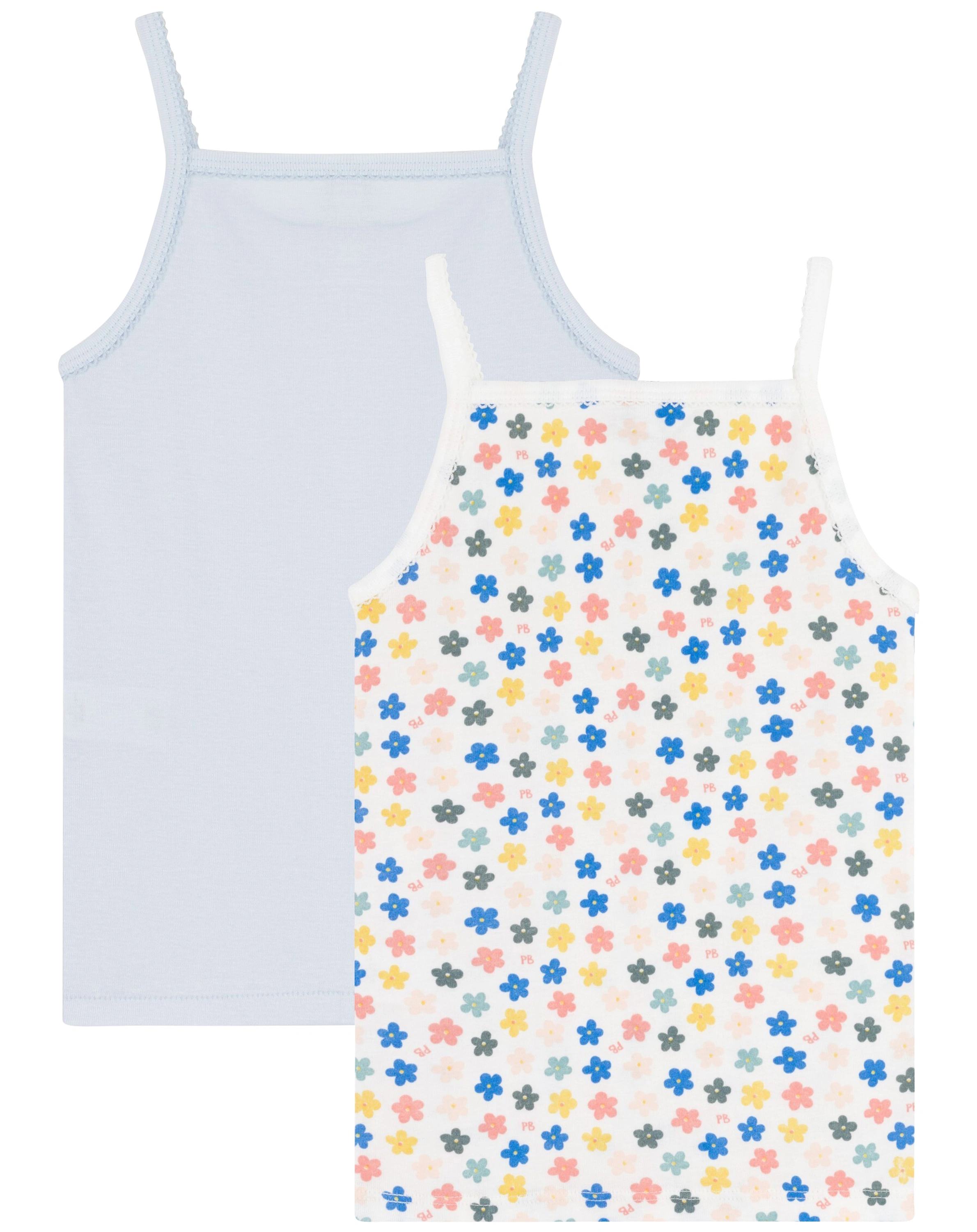 Träger-Unterhemd FLEUR 2er-Pack in multico