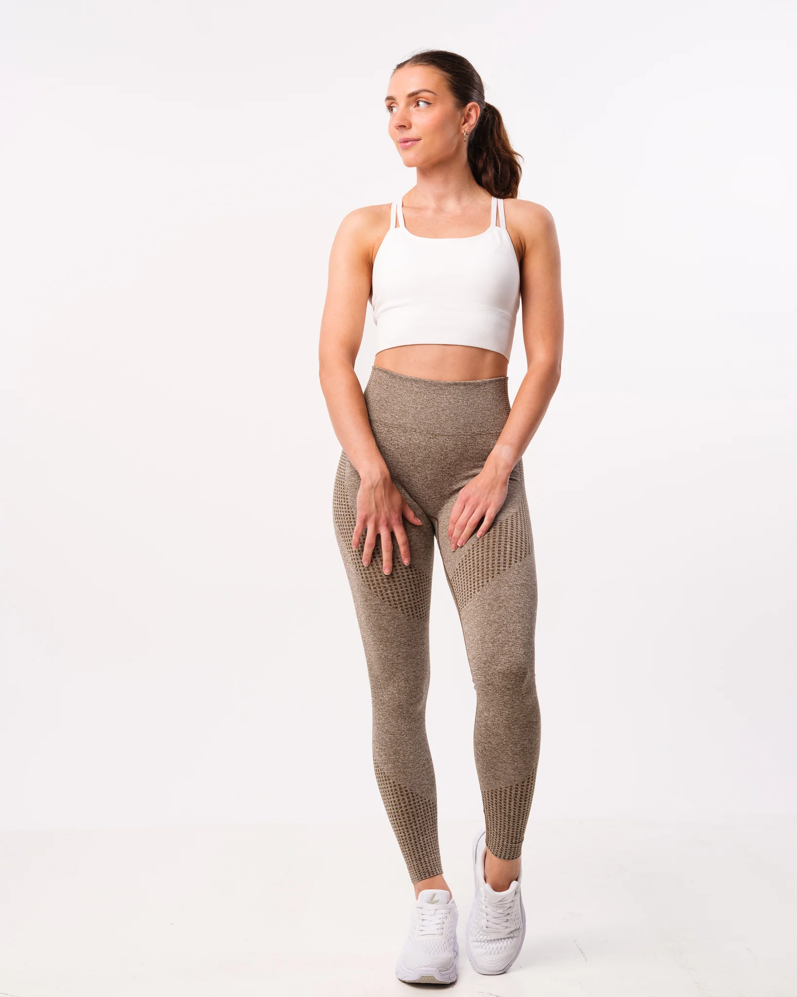 LEVITY Phase Seamless Tights Brown Stone Melange