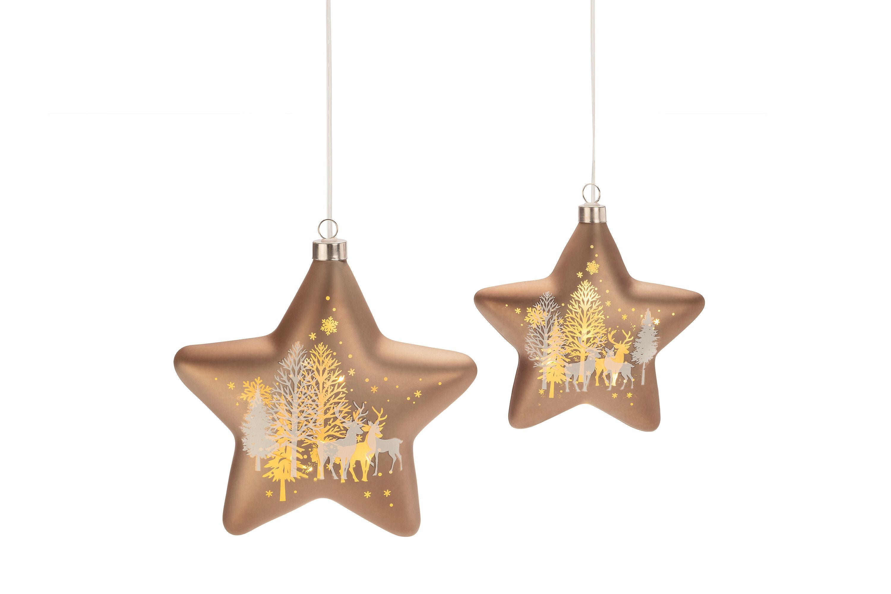 GLASS STAR LED Licht - Braun / B: 20.6 cm x H: 25.6 cm