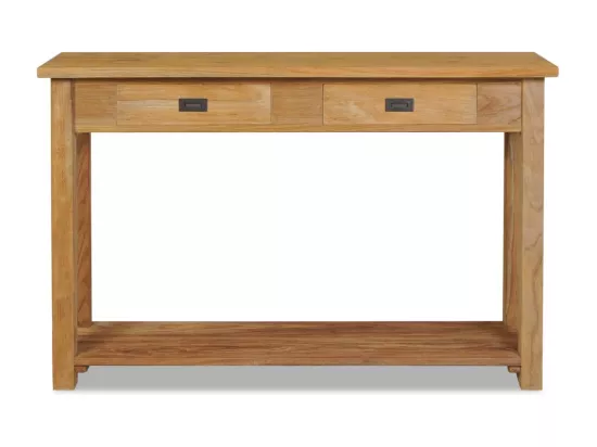 Table console teck massif 120x30x80 cm