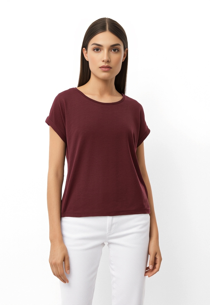 Vero Moda Rundhalsshirt »VMAVA PLAIN SS TOP GAJRS NOOS«