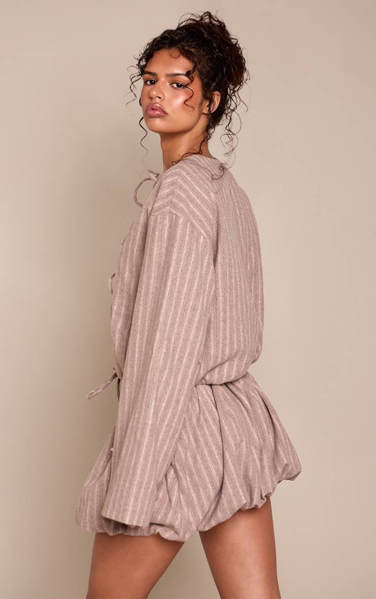 Beige Ensemble Jupe Bouffante En Tissu Brossé