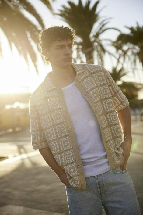 Only & Sons beige heren overhemd