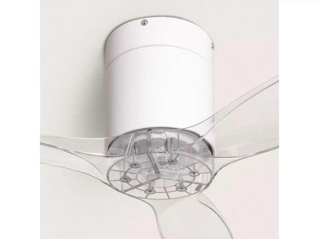 Ventilateur de Plafond Silencieux Angistri Blanc 132cm Motor DC Transparent Télécommande Sans lumière Non