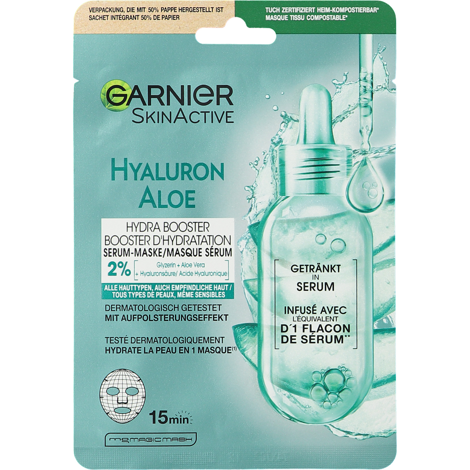 Garnier SkinActive Hydra Bomb Tuchmaske Hyaluronsäure & Aloe Vera