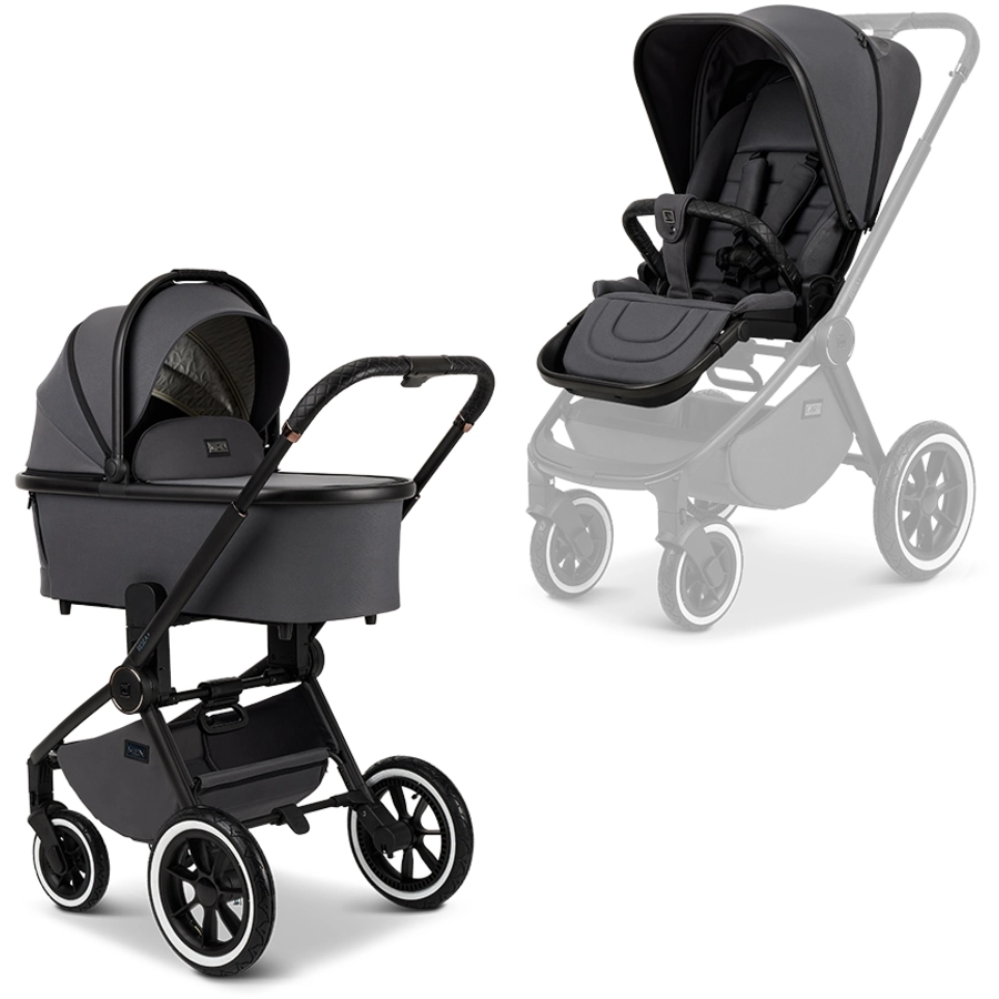 MOON Kombikinderwagen Resea Edition+ anthrazitblack matt