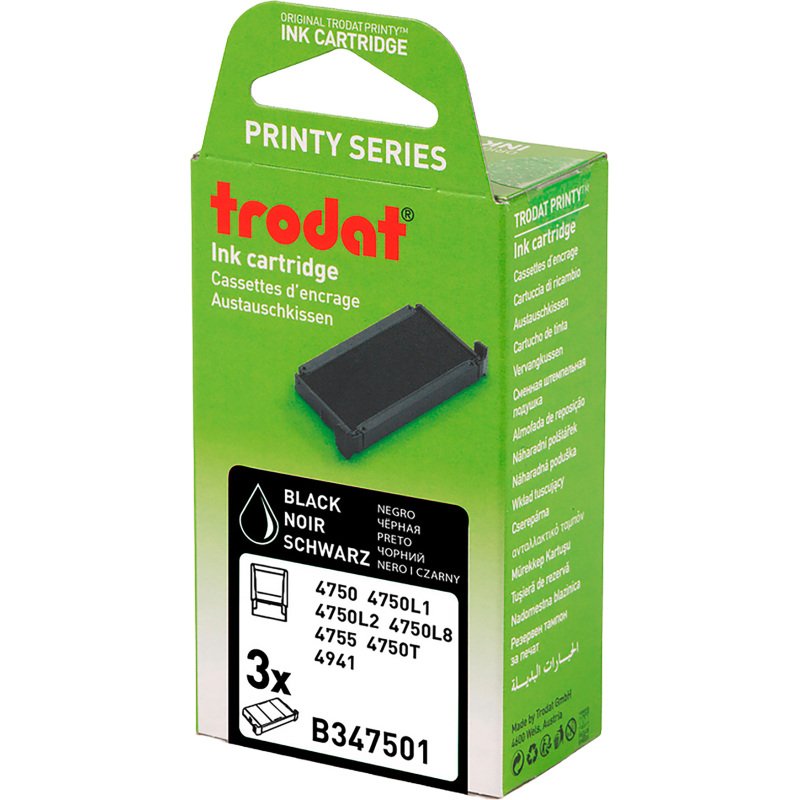 Cassette d'encrage noire Printy 6/4750 - Lot de 3