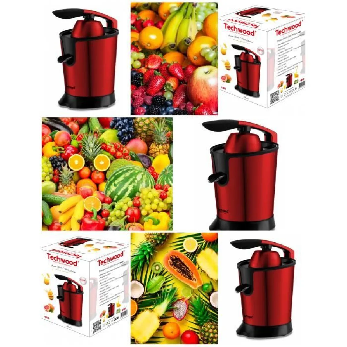 Techwood Presse-agrumes - Rouge - 160W