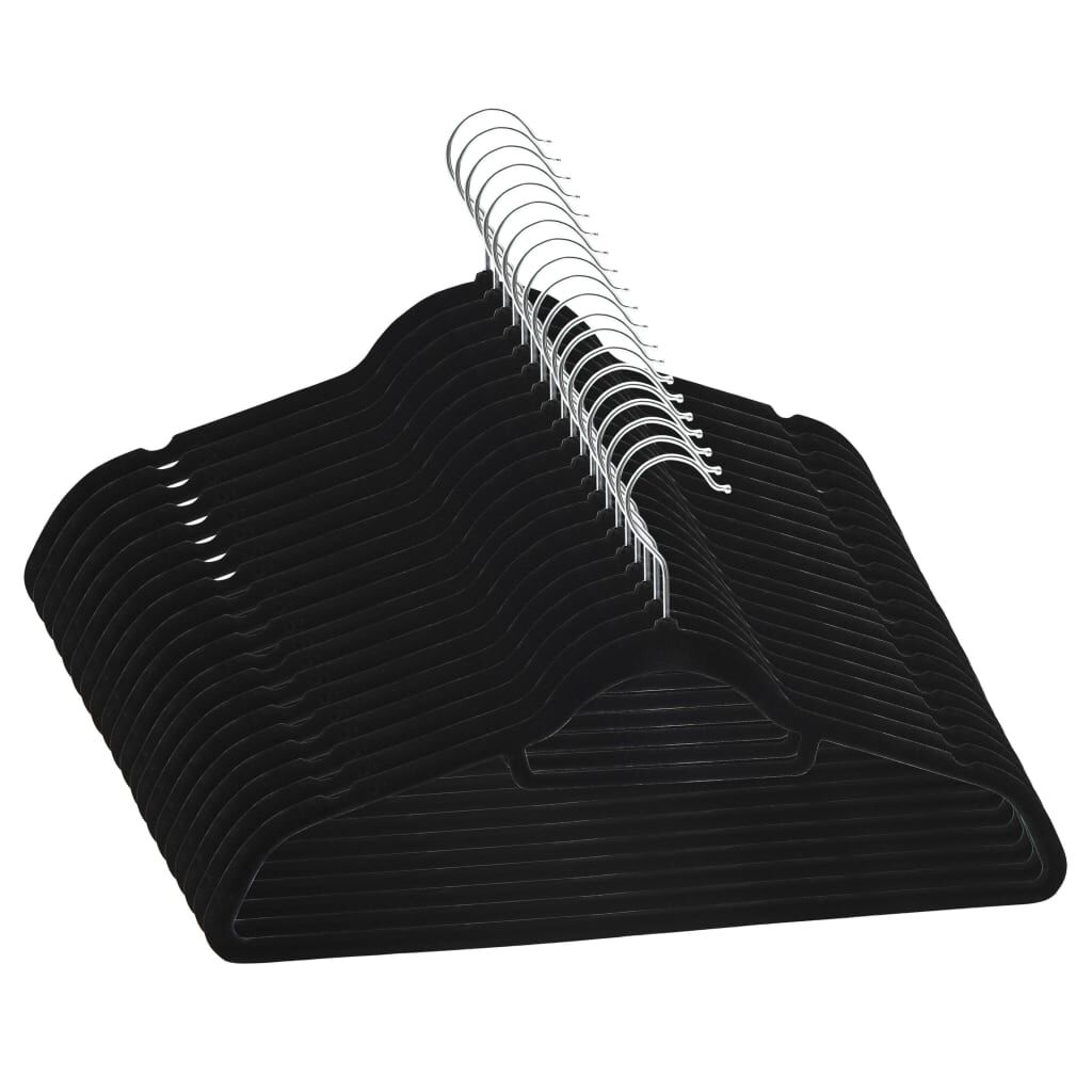 vidaXL 20 stuks antislip kledinghangers zwart fluweel