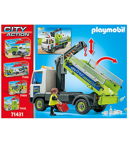 Playmobil City Action - Lastbil m. Container Til Genbrugsglas -