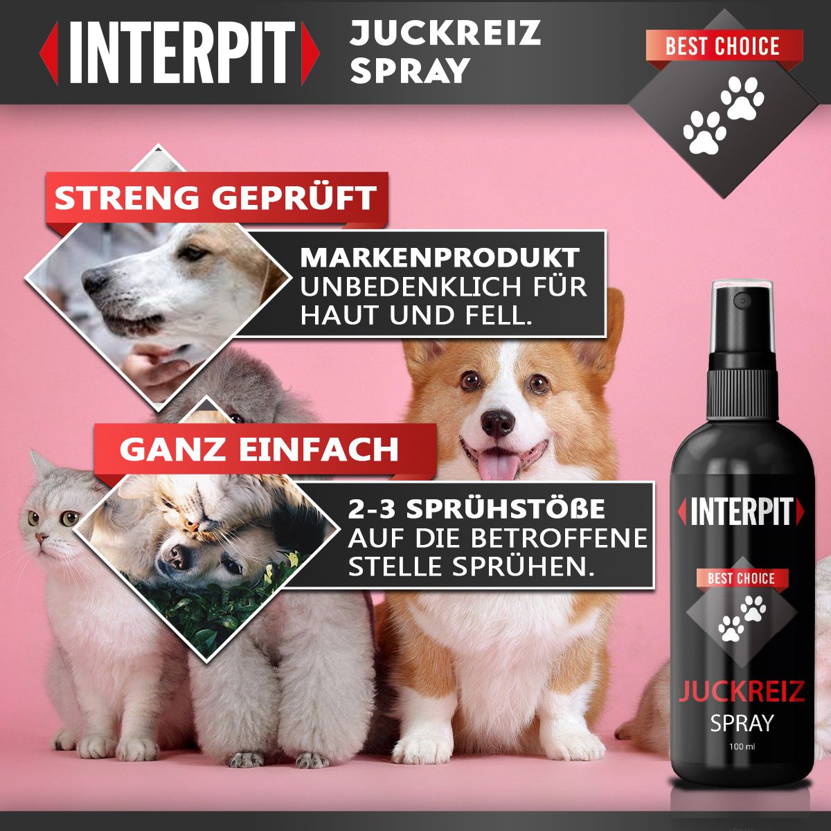Interpit® | Juckreiz Spray für Hund und Katze