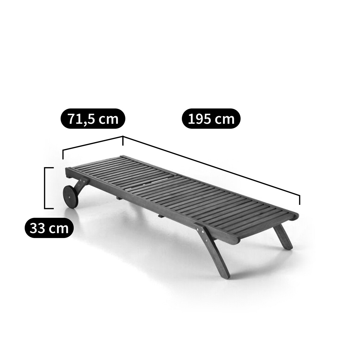 LA REDOUTE INTERIEURS<br>Espreguiçadeira de eucalipto, Jardim
