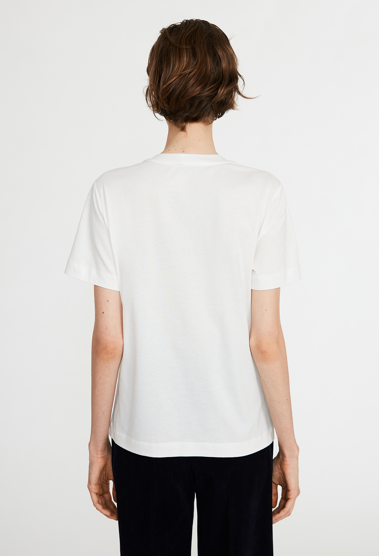 T-shirt ecru &agrave; col rond